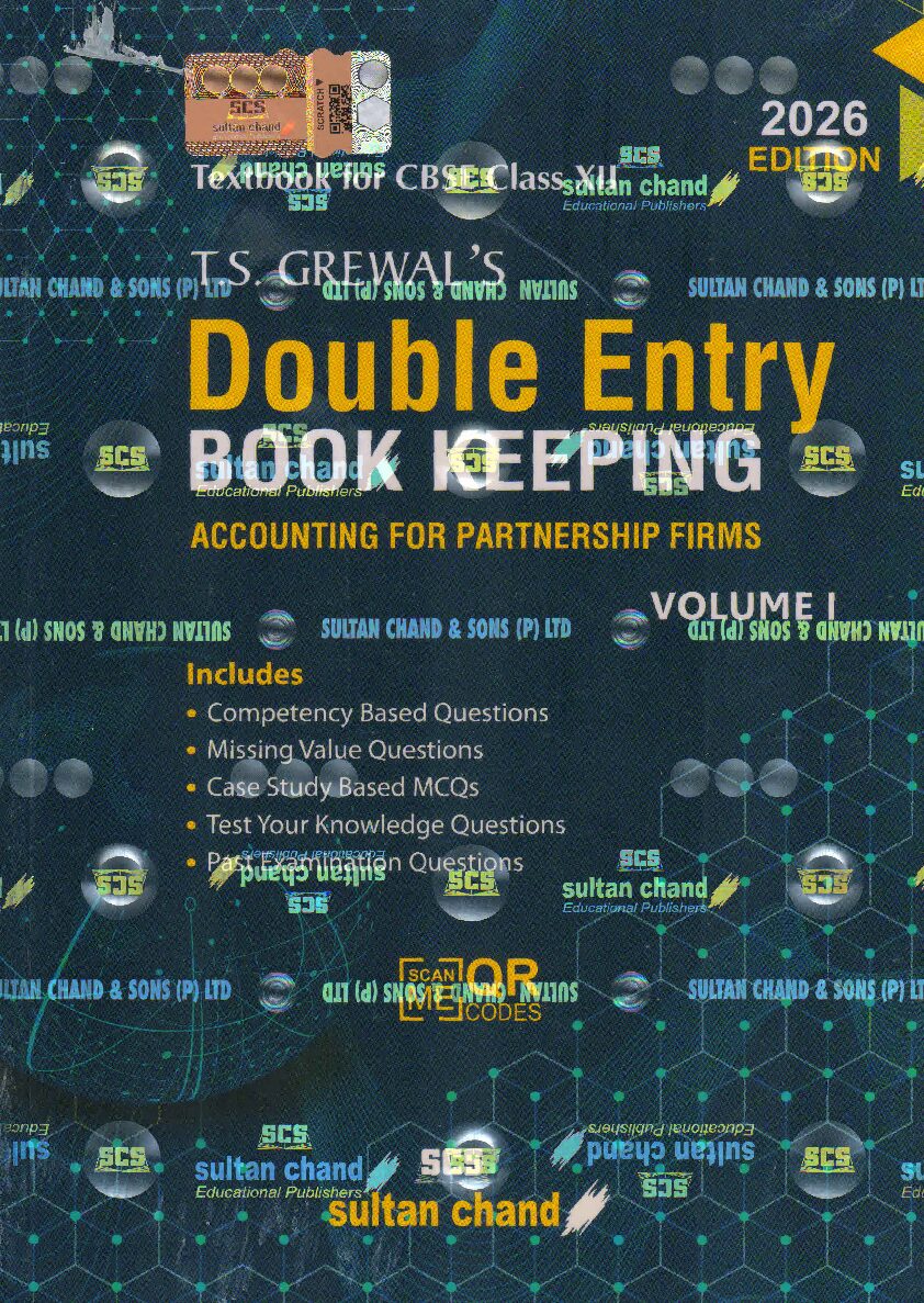 CBSE Text Book for Class 12 – T.S. Grewal’s Double Entry Book Keeping (Volume 1) – Accounting for Partnership Firms (2026-27 Session)
