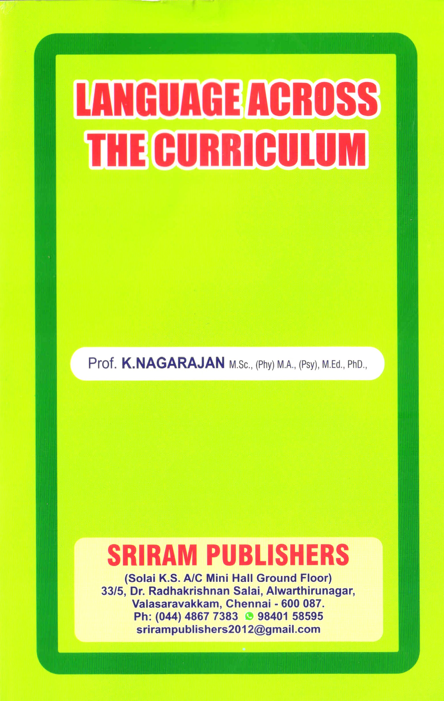 BEd_Language across the curriculum